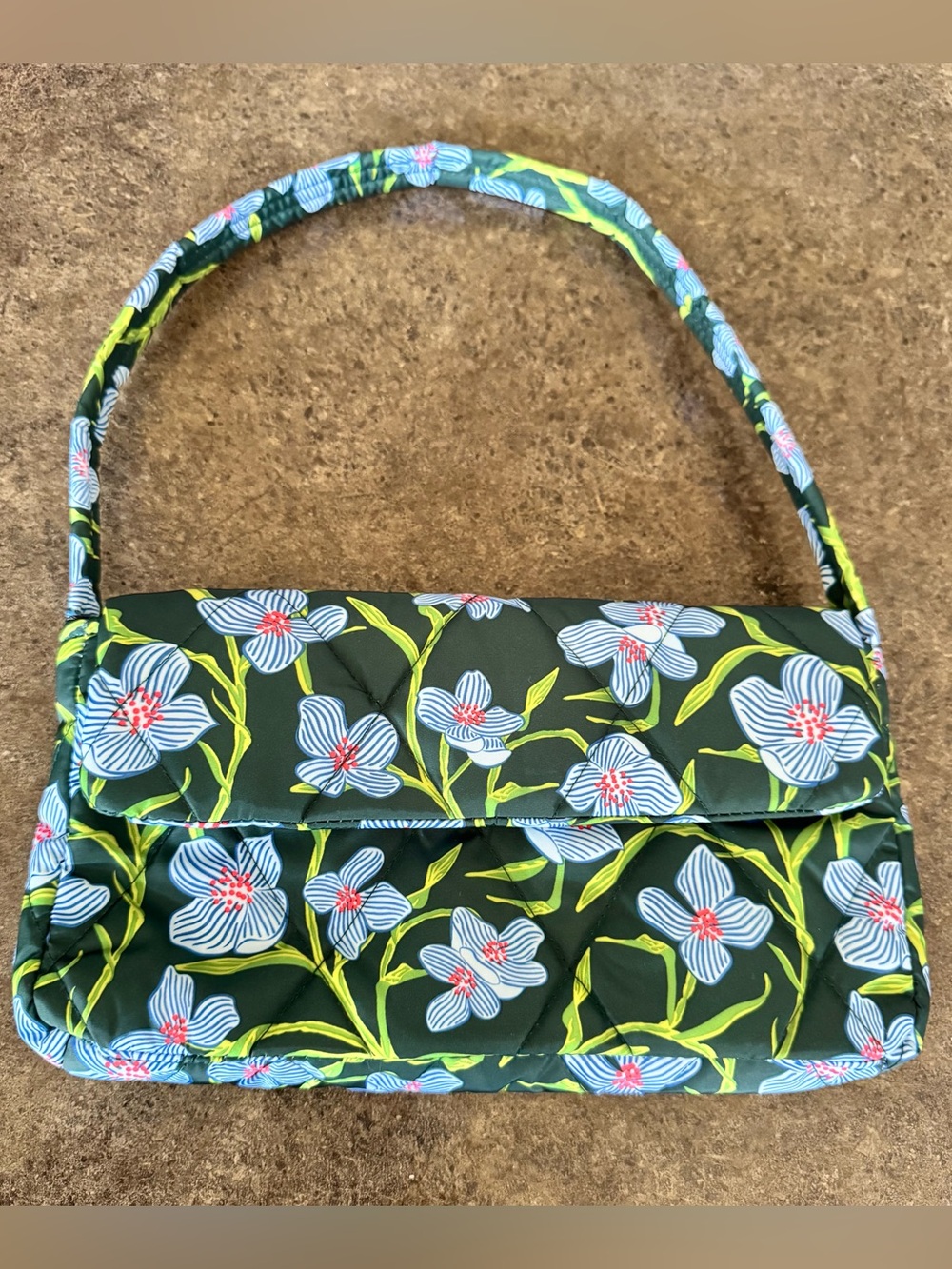 Vera Bradley Ultralight Shoulder Bag Purse Green Mystical Floral